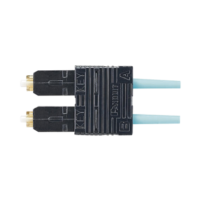 Imagen de Conector de Fibra Óptica SC Duplex OptiCam, Multimodo 50/125 OM3/OM4, Pre-pulido, Color Aqua
