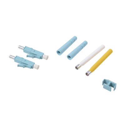 Imagen de Conector de Fibra Óptica LC Duplex, Epoxico, Fibra Recubierta, Multimodo, Color Aqua (No pre-pulido)