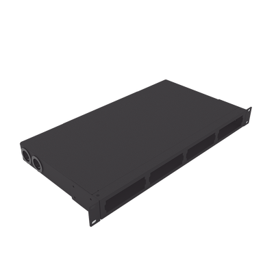 Imagen de Distribuidor de fibra óptica vacio 19in, Acepta 4 placas Acopladoras de Linkedpro, hasta 24 fibras, 1UR, Incluye charola de empalme
