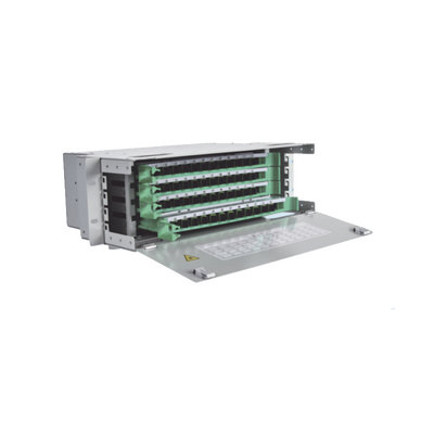 Imagen de Distribuidor de Fibra Óptica para 144 empalmes, con 144 acopladores SC/APC y 144 pigtails, 19", 5 UR