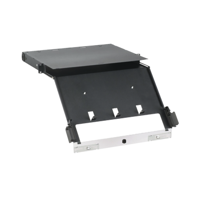 Imagen de Panel de Distribución de Fibra Óptica, Acepta 4 Placas FAP o FMP, Bandeja Deslizable e Inclinable Hacia Abajo, Hasta 96 Fibras, Color Negro, 1UR