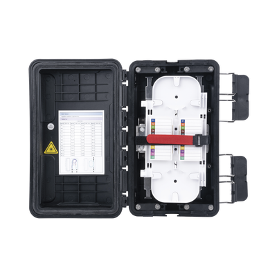 Imagen de Caja de Distribución de Fibra Óptica, Hasta 96 Empalmes, Exterior IP65, Color Negro