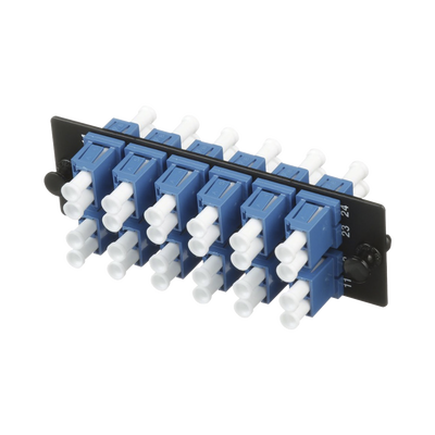 Imagen de Placa Acopladora de Fibra Optica FAP, Con 12 Conectores LC Duplex (24 Fibras), Para Fibra Monomodo OS1/OS2, Color Azul