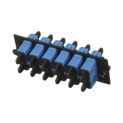 Imagen de Placa Acopladora de Fibra Optica FAP, Con 6 Conectores SC Duplex (12 Fibras), Para Fibra Monomodo OS1/OS2, Color Azul