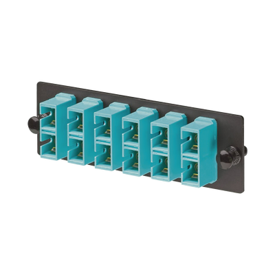 Imagen de Placa Acopladora de Fibra Optica FAP, Con 6 Conectores SC Duplex (12 Fibras), Para Fibra Multimodo OM3/OM4, Color Aqua