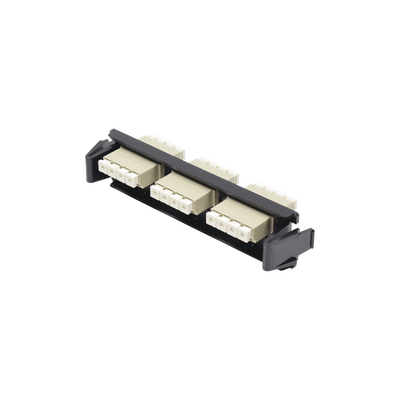 Imagen de Placa acopladora de Fibra Óptica Quick-Pack, Con 3 Conectores LC Quad (12 Fibras), Para fibra Multimodo, Beige