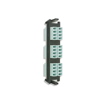 Imagen de Placa acopladora de Fibra Óptica Quick-Pack, Con 6 Conectores LC Quad (24 Fibras), Para Fibra Multimodo, Aqua
