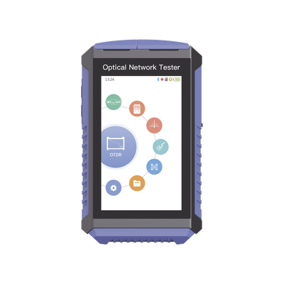 Imagen de Mini OTDR Touch para pruebas en enlaces fibra Óptica Activos (Prueba de Fibra Viva) /  Longitud de Onda en 1625nm / Integra Función OPM / Integra Función VFL 5mW / Mapeo de Cables RJ45 / Recargable / Distancia de prueba hasta 100 km