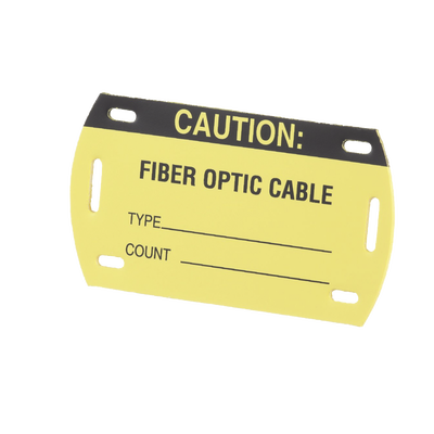 Imagen de Kit de 5 Etiquetas Autolaminadas para Fibra Óptica, Para Uso Interior/Exterior, Dimensiones de 90.42 x 52.32 mm, Color Negro con Amarillo
