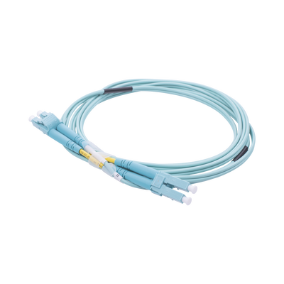 Imagen de Jumper de Fibra Óptica Multimodo OM3 50/125 LC-LC OFNR (Riser), 2.0 mm, Dúplex, Aqua, 2 metros