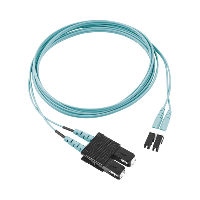 Imagen de Jumper de Fibra Optica Multimodo 50/125 OM3, LC-SC Duplex, OFNR (Riser), Color Aqua, 2 Metros