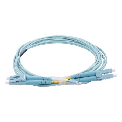 Imagen de Jumper de Fibra Óptica Multimodo OM4 50/125 LC-LC OFNR (Riser), 2.0 mm, Dúplex, Aqua, 2 metros
