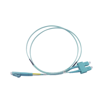 Imagen de Jumper de Fibra Óptica Multimodo OM3 50/125 LC-SC OFNR (Riser), 2.0 mm, Dúplex, Aqua, 1 metro