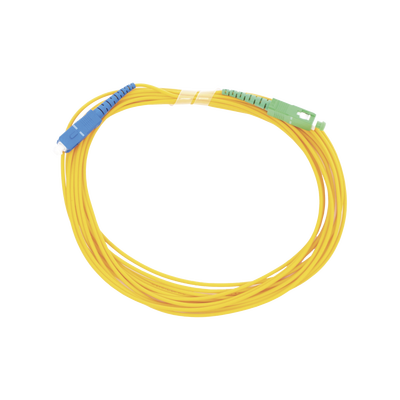 Imagen de Jumper de Fibra Óptica Monomodo SC/UPC - SC/APC Simplex, color amarillo 5 metros