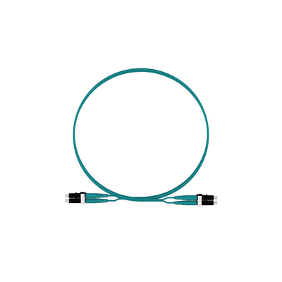 Imagen de Jumper de Fibra Optica Multimodo 50/125 OM4, LC-LC Duplex, LSZH, Color Aqua, 2 Metros