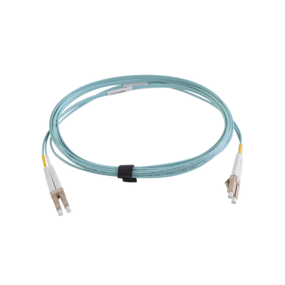 Imagen de Jumper de Fibra Óptica Multimodo 50/125 XGLO OM3, LC-LC Duplex, OFNR, Color Aqua, 5 Metros