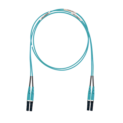 Imagen de Jumper de Fibra Optica Multimodo 50/125 OM3, LC-LC Duplex, LSZH (Cero Halógenos), Color Aqua, 1 Metro