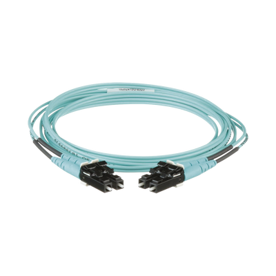 Imagen de Jumper de Fibra Optica Multimodo 50/125 OM3, LC-LC Duplex, OFNR (Riser), Color Aqua, 2 Metros
