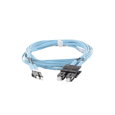 Imagen de Jumper de Fibra Optica Multimodo 50/125 OM3, LC-SC Duplex, OFNR (Riser), Color Aqua, 10 Metros