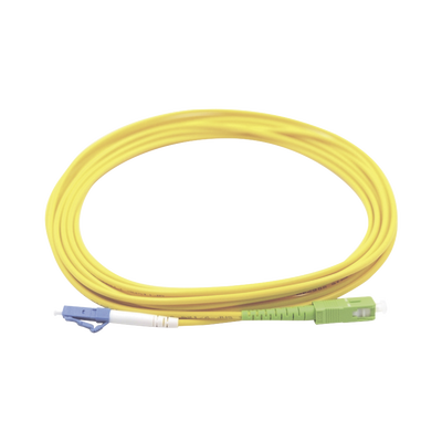 Imagen de Jumper de Fibra Óptica Monomodo LC/UPC-SC/APC Simplex, color amarillo 3 metros