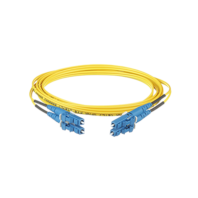 Imagen de Jumper de Fibra Optica Monomodo 9/125 OS2, LC-LC Duplex, OFNR (Riser), Color Amarillo, 1 Metro