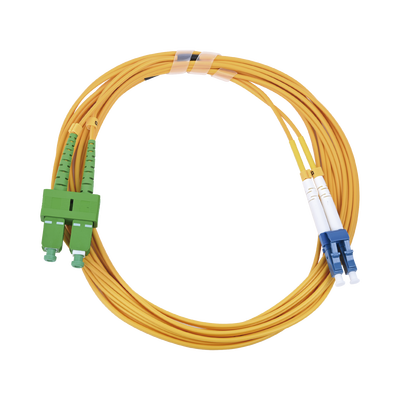 Imagen de Jumper de Fibra Óptica Monomodo 9/125 LC/UPC-SC/APC, PVC, 2.0 mm, Dúplex, amarillo, 3 metros