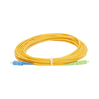 Imagen de Jumper de Fibra Óptica Monomodo SC/UPC - SC/APC Simplex, color amarillo, 15 metros