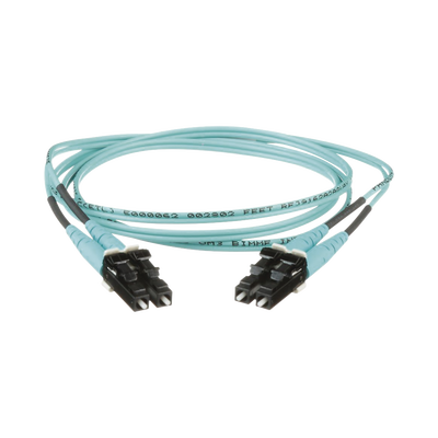 Imagen de Jumper de Fibra Optica Multimodo 50/125 OM3, LC-LC Duplex, OFNR (Riser), Color Aqua, 1 Metro