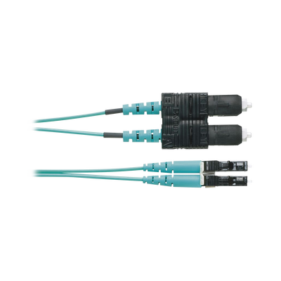 Imagen de Jumper de Fibra Optica Multimodo 50/125 OM4, LC-SC Duplex, OFNR (Riser), Color Aqua, 2 Metros