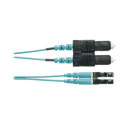 Imagen de Jumper de Fibra Optica Multimodo 50/125 OM4, LC-SC Duplex, OFNR (Riser), Color Aqua, 3 Metros