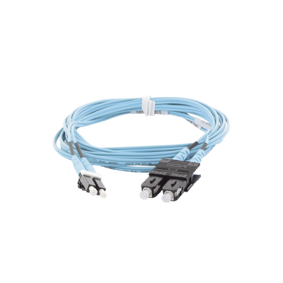 Imagen de Jumper de Fibra Optica Multimodo 50/125 OM3, LC-SC Duplex, OFNR (Riser), Color Aqua, 3 Metros