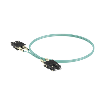 Imagen de Jumper de Fibra Optica Multimodo 50/125 OM3, SC-SC Duplex, OFNR (Riser), Color Aqua, 2 Metros