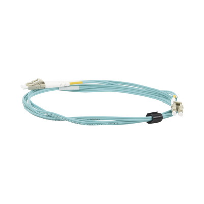 Imagen de Jumper de Fibra Óptica Multimodo 50/125 XGLO OM3, LC-LC Duplex, OFNR, Color Aqua, 2 Metros
