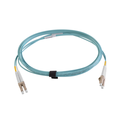 Imagen de Jumper de Fibra Óptica Multimodo 50/125 XGLO OM4, LC-LC Duplex, OFNR, Color Aqua, 3 Metros