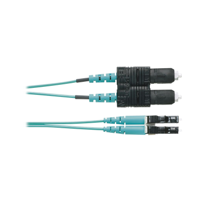 Imagen de Jumper de Fibra Optica Multimodo 50/125 OM3, LC-SC Duplex, OFNR (Riser), Color Aqua, 1 Metro