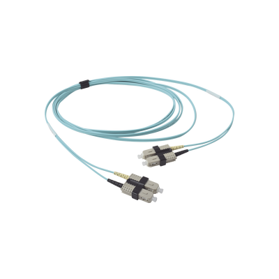 Imagen de Jumper de Fibra Óptica Multimodo 50/125 OM3 XGLO, SC-SC Duplex, OFNR, Color Aqua, 3 Metros