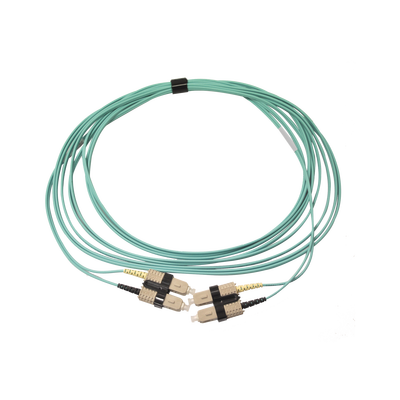 Imagen de Jumper de Fibra Óptica Multimodo 50/125 OM3 XGLO, SC-SC Duplex, OFNR, Color Aqua, 5 Metros