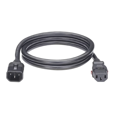 Imagen de Cable de Alimentación Eléctrica Con Bloqueo de Seguridad, de IEC C14 a IEC C13, 1.2 Metros de Largo, Color Negro, 1 Pieza