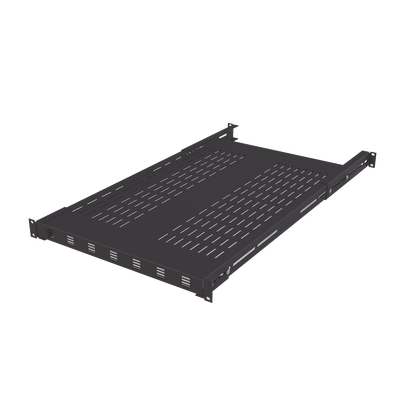 Imagen de Charola Ventilada para Soportar Equipos en Rack, Profundidad Ajustable de 495 a 965 mm, 1U, Color Negro