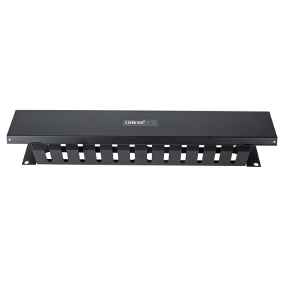 Imagen de Organizador de Cables Horizontal de 2U para Rack de 19" con Cubierta Metálica
