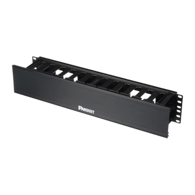 Imagen de Organizador de Cables Horizontal PatchLink, Sencillo (Solo Frontal), Con Tapa Extendida, Para Rack de 19in, 2UR
