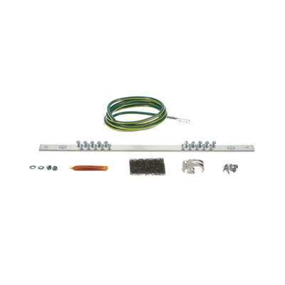 Imagen de Kit de Puesta a Tierra con Jumper 6 AWG RGREJ696Y y Barra de Conexiones de 20 Orificios RGRB19U, para Rack de 19in