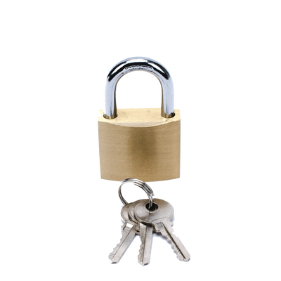 Imagen de Candado de Latón Cuerpo 40 x 40 mm Con 3 Llaves. Diam. de Perno: 6.2 mm