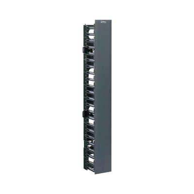 Imagen de Organizador Vertical NetRunner, Sencillo (Solo Frontal), Para Rack Abierto de 45 Unidades, 4.9in de Ancho, Color Negro