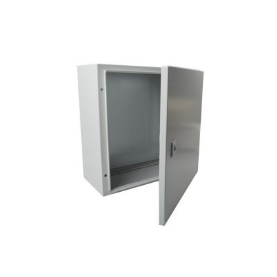 Imagen de Gabinete de Acero IP66 Uso en Intemperie (400 x 400 x 200 mm) con Placa Trasera Interior de Metal y Compuerta Inferior Atornillable (Incluye Chapa y Llave T).