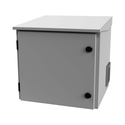 Imagen de Gabinete de Exterior con Rack de 19" de 9UR con Ventiladores y Termostato, Se envía el Gabinete armado, (Montaje a poste o torre se vende por separado).