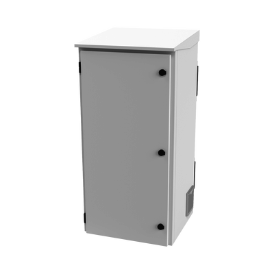 Imagen de Gabinete de Exterior con Rack de 19" de 24U con Ventiladores y Termostato, Se envía el Gabinete Armado (Montaje a poste o torre se vende por separado).