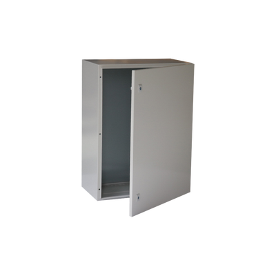 Imagen de Gabinete de Acero IP66 Uso en Intemperie (600 x 800 x 300 mm) con Placa Trasera Interior Metálica y Compuerta Inferior Atornillable (Incluye Chapa y Llave T).