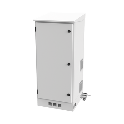 Imagen de Gabinete de Piso para Exterior con Ventiladores y Termostato con Rack de 19" de 16 U + Espacio para Baterías, Se envía el Gabinete Armado.