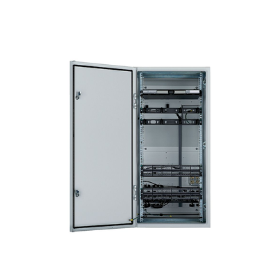 Imagen de Gabinete Industrial Preconfigurado de Montaje en Pared, Fabricado en Acero Bajo en Carbono, Protección NEMA 4/12 IP66, de 26 UR, Color Gris